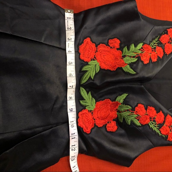 {ModCloth} Stunning Black & Red Rose Swing Dress - Picture 6 of 8